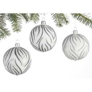 Glitter Design Gold and Lavender and Silver Ball Ornaments Set of Six