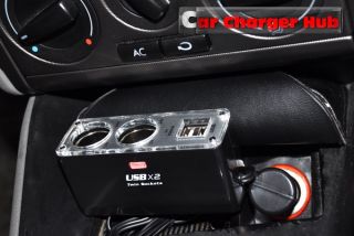 Bil Laddare förgrening 12V USB iPod iPhone GPS Säkring CE m på 