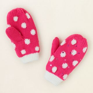 baby girl   polka dot knit mittens  Childrens Clothing  Kids 