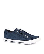Navy (Blue) Navy Hudson and Rose Laceless Canvas Trainers  267588441 