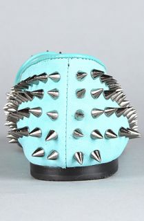 UNIF The Hellraiser Shoe in Turquoise and Silver SpikesExclusive 
