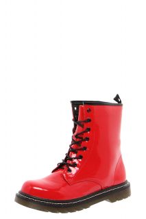  Footwear  Boots  IIiana Red Lace Up Patent Boot