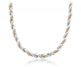 Rope Chain Necklace in Sterling Silver and 18k Gold  Blue Nile