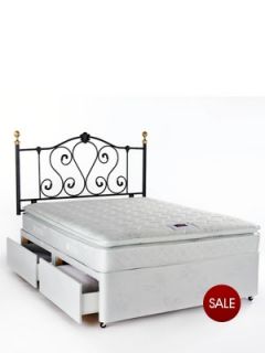 Airsprung Victoria Pillow Top Divan Bed   Medium Firm Littlewoods