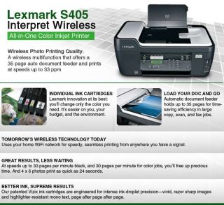 Buy the Lexmark S405 Interpret WiFi Inkjet All in One  