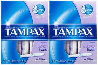Tampax Light Tampons with Flushable Cardboard Applicator 20 ct
