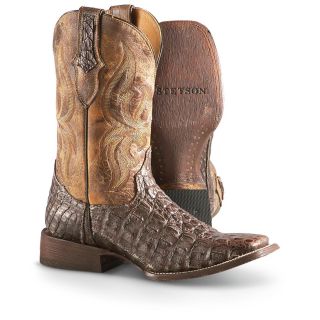 Mens Stetson Caiman Boots, Bronze   967592, Western Boots at 