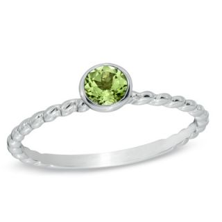 Stackable 4.0mm Peridot Ring in 10K White Gold   Rings   Zales