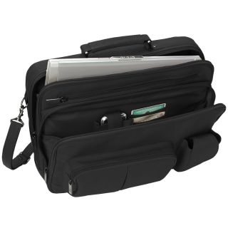 The Organized Travelers Leather Laptop Bag   Hammacher Schlemmer 
