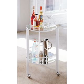ernest white bar cart in dining tables  CB2