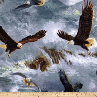 Wild Wings Fleece Eagle Flight Multi   Discount Designer Fabric 