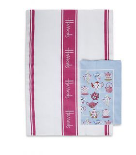 Harrods gifts –‘Pots About Tea’ Tea Towel Set – buy now at 