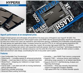 Kingston SH103S3/120G HyperX 120GB Solid State Drive   120GB, SATA III 