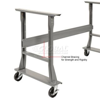 Mobile Work Bench  Fixed Height  72X30 Mobile Steel Square Edge Work 
