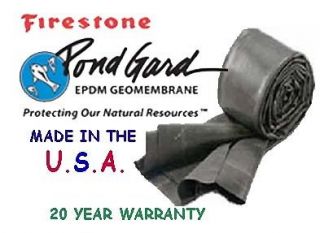 Firestone 45 mil EPDM Flexible Fish Pond Liner 15 x 25