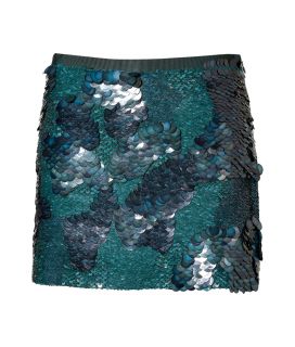 Theory Mineral Green Sequin Baraly Skirt  Damen  Röcke  STYLEBOP 