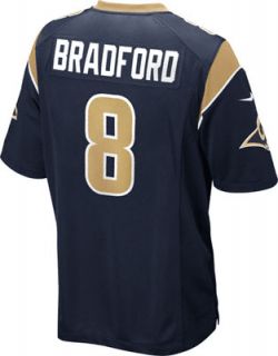 Sam Bradford Jersey Home Navy Game Replica #8 Nike St. Louis Rams 