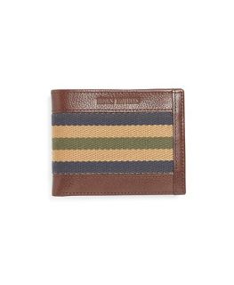 Large Canvas and Leather Stripe Billfold   Brooks Brothers