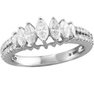 CT. T.W. Marquise Diamond Seven Stone Ring in 14K White Gold   View 