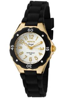 Invicta 1629 Watches,Womens Angel White Dial 18K Gold Plated SS Case 