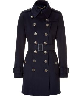 Burberry Navy Tailered Double Breasted Coat Vale  Damen  Mäntel 