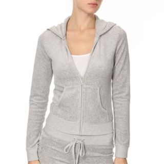 Juicy Couture Grey Marl Love More Velour Hooded Top