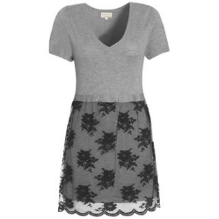 Anonymous by Ross & Bute Grey/Black Floral Lace Tunic Dress