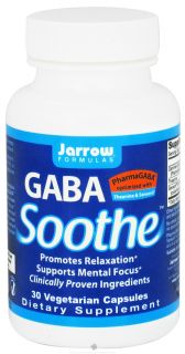 Jarrow Formulas   GABA Soothe   30 Vegetarian Capsules Promotes 