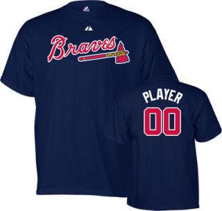 Atlanta Braves  Any Player  Navy Name and Number T Shirt 