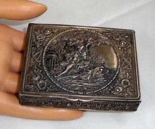 Antique Victorian 800 Silver Hallmarked Germany Hinged Box With 
