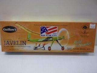 GUILLOWS JAVELIN BALSA WOOD AND TISSUE PAPER FLYING MODEL KIT NEW IN 