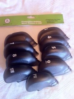 Set of 9 Rubber golf club iron head covers 3 SW NEW