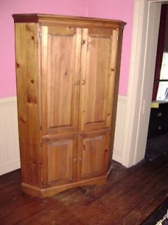 Pine Corner Cabinet for Kitchen or TV Stand