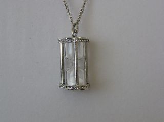 Fossil Brand Silver Tone Hour Glass Pendant