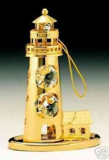 Light house   24K Gold Plated with Austrian Crystals Ornament
