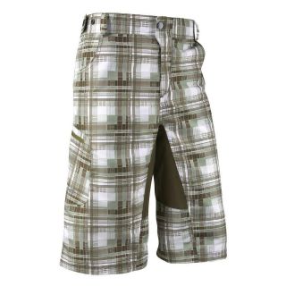 Green/Brown Quick Dry Off Road MTB Check Cycle Shorts