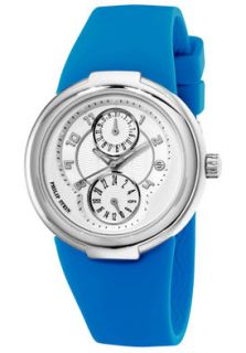 Philip Stein 31AWRBL Watches,Womens White Dial Blue Rubber Strap 