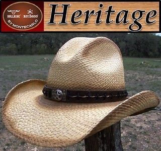   Bullhide HERITAGE Genuine PANAMA Straw GUS Western Cowboy Hat NWT