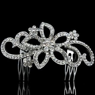   petal fashion wedding Hair Pin Claw Clasp Clip Swarovski Crystals