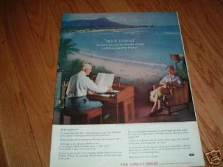 1962 Lowrey Organ Ad Blue Hawaii