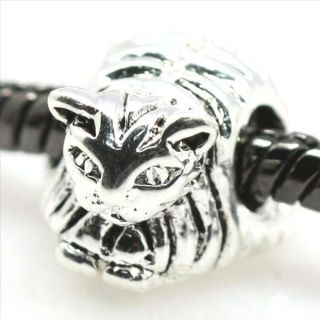   Cat European Sterling Silver Bead Charm Fit Bracelet/Neckl​ace D463C