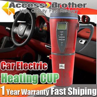 Red Auto Car Smart Heated Travel Coffee Tea Mug Warming Cup With 12V 
