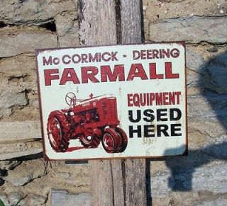 Vintage Antique Style Sign Retro Ad Farmall Farm Machinery Wall Ad 