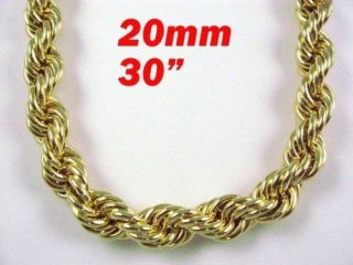 Hip Hop Gold Heavy Plated Fat Rope Chain Run DMC Many Sizes