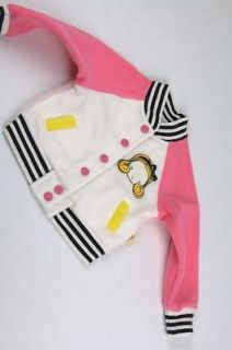 Harajuku Mini Pink Letterman Jacket Girls Toddler 3624