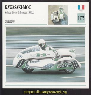 1975 KAWASAKI MOC Sidecar Record Breaker 1300 BIKE CARD