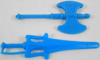 Vintage He Man MOTU Masters of the Universe Blue Axe and Power Sword 