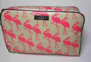 Kate Spade Flamingo Large Henrietta Cosmetic Case Make Up Bag NEW! NWT 
