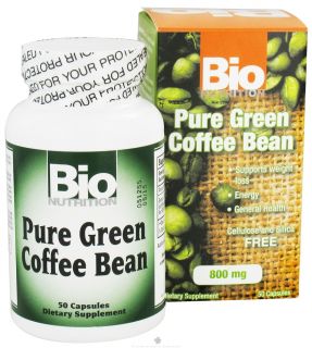 Buy Bio Nutrition   Pure Green Coffee Bean 800 mg.   50 Capsules at 