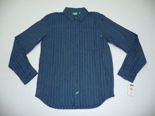 Vans Mens Size S or XL Blue Striped Flannel Button Front Shirt NEW
